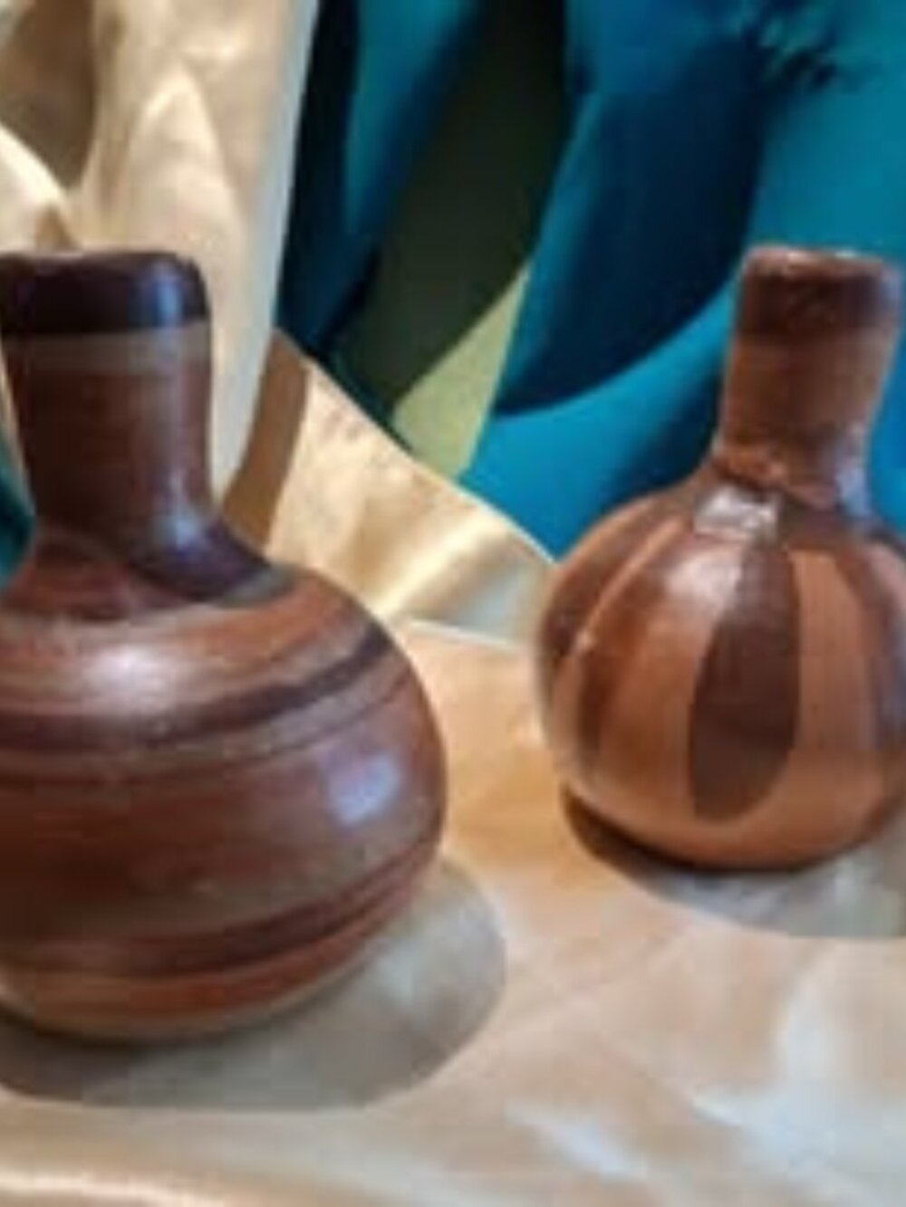 Handmade Southwestern / Native American Style Miniature Pottery Vases (Pair)